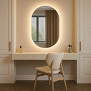Espelho Grande De Parede Oval Com Led