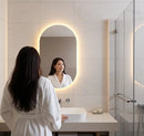 Espelho Grande De Parede Oval Com Led